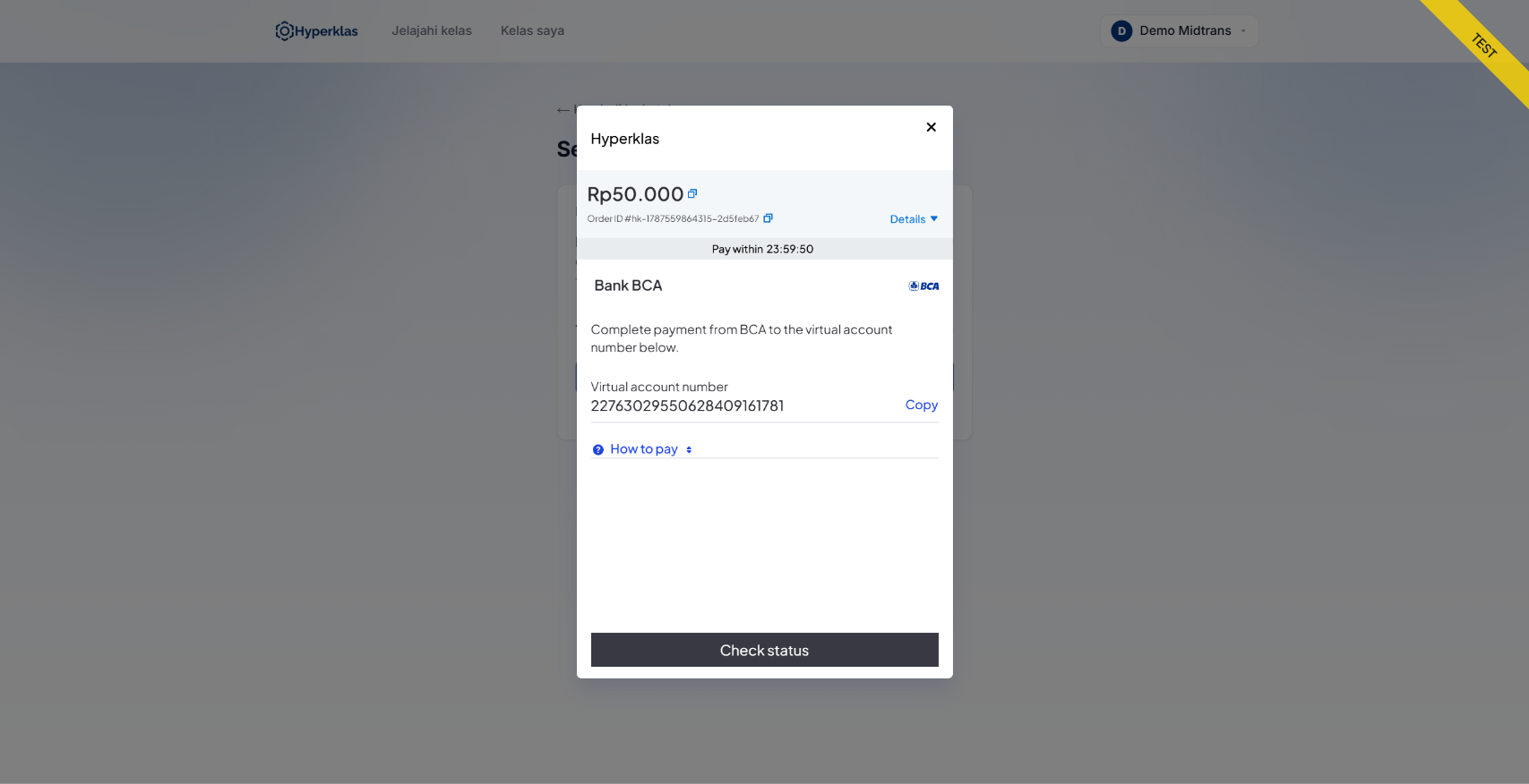 Hyperklas: Virtual Account